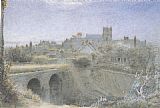 Albert Goodwin Canvas Paintings - The Village of Corfe